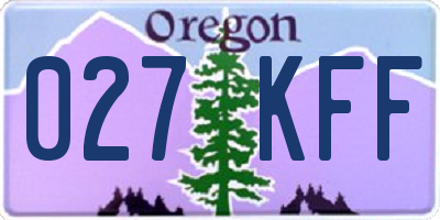OR license plate 027KFF