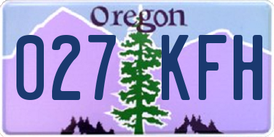 OR license plate 027KFH