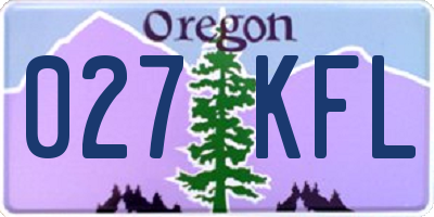 OR license plate 027KFL