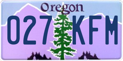 OR license plate 027KFM