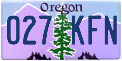 OR license plate 027KFN