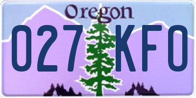 OR license plate 027KFO