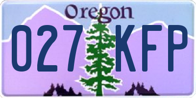 OR license plate 027KFP