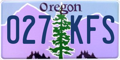 OR license plate 027KFS