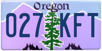 OR license plate 027KFT