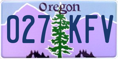 OR license plate 027KFV
