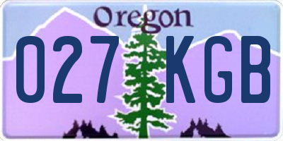 OR license plate 027KGB