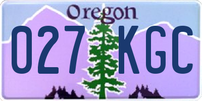 OR license plate 027KGC
