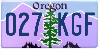OR license plate 027KGF