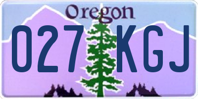 OR license plate 027KGJ