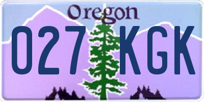 OR license plate 027KGK