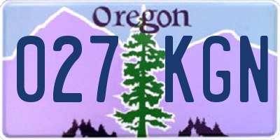 OR license plate 027KGN
