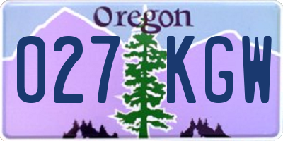 OR license plate 027KGW