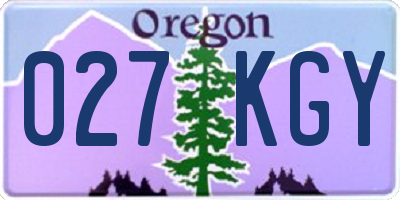 OR license plate 027KGY