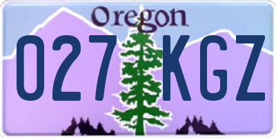 OR license plate 027KGZ