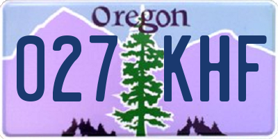 OR license plate 027KHF