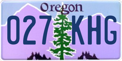 OR license plate 027KHG