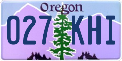 OR license plate 027KHI