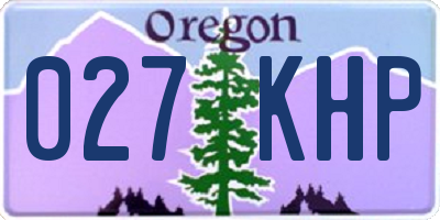 OR license plate 027KHP
