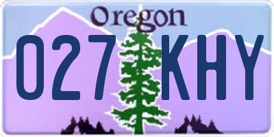 OR license plate 027KHY