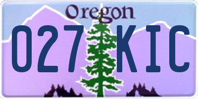 OR license plate 027KIC