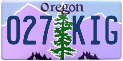 OR license plate 027KIG