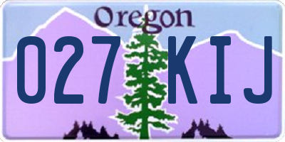 OR license plate 027KIJ