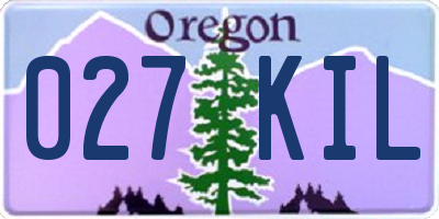 OR license plate 027KIL