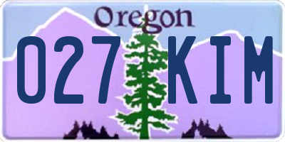 OR license plate 027KIM