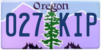 OR license plate 027KIP
