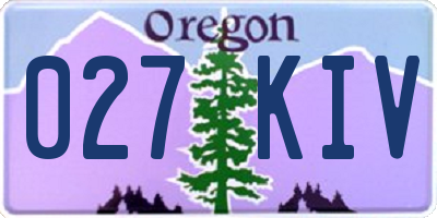 OR license plate 027KIV