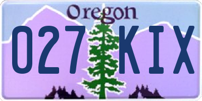 OR license plate 027KIX
