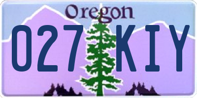 OR license plate 027KIY