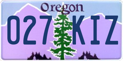 OR license plate 027KIZ