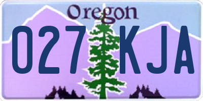 OR license plate 027KJA