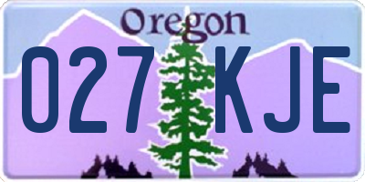 OR license plate 027KJE