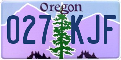 OR license plate 027KJF