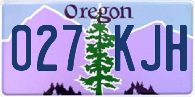 OR license plate 027KJH