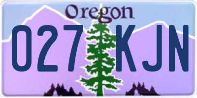 OR license plate 027KJN