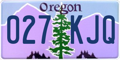 OR license plate 027KJQ