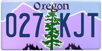 OR license plate 027KJT