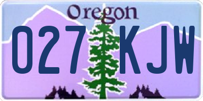 OR license plate 027KJW