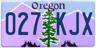 OR license plate 027KJX