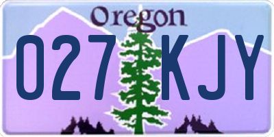 OR license plate 027KJY