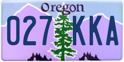 OR license plate 027KKA