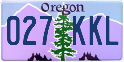OR license plate 027KKL