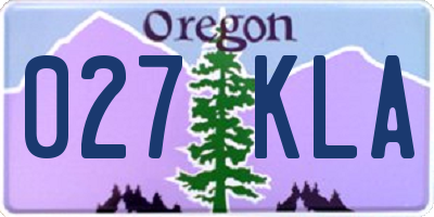 OR license plate 027KLA