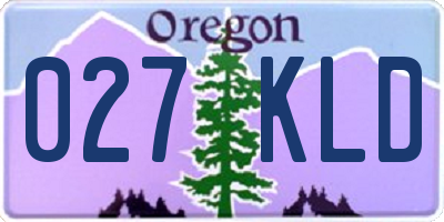 OR license plate 027KLD