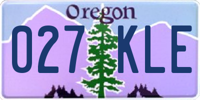 OR license plate 027KLE