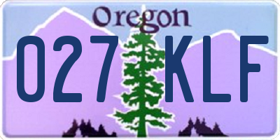 OR license plate 027KLF